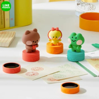 Line Friends Minini Series Kawaii Lenini Mini Print Graffiti Anime Bnini Portable Anti Counterfeiting Round Stamp Cute Kids Toys