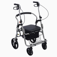 The trolley the elderly shopping scooter folded sit four wheels grocery shopping trolley small trolley walking hand push stick