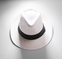 夏季大檐草帽子涼帽爵士帽女士時尚帽白色帽子大帽檐男士防曬夏天1入
