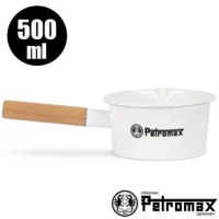 【德國 Petromax】Enamel Pan 天然木質單柄琺瑯鍋(500ml)/px-panen0.5-w 白