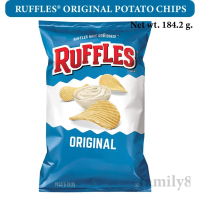 [COD] Ruffles Original Potato Chips 184.2 G.    Crispy Fried Potato Chips, Original Flavor, Ruffle B