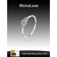 Nhẫn Moissanite, MoisaLuxe, GRA cấp, Bạc Sterling 925, Nhẫn Hàng Sáu Móng Cho Nữ, Nhẫn Moissanite, C