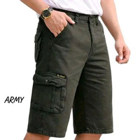 celana cargo pendek kain canvas semi jeans premium 33 hijau army