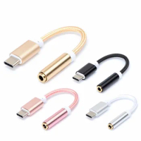 new AUX audio cable USB Type C to 3.5 Earphone Adapter Type-C to 3.5mm Headphone converter for xiaomi 6 Letv Le2