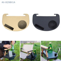 Portable Recliner Cup Holder Snack Tray with Accessory Slots Mobile Phone Slot for Patio Chair Lounge Camping Outdoor Hiking