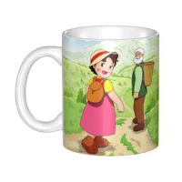 DIY Anime Heidi Girl Of The Alps Ceramic Mug Custom Heidi Peter Grandpa Coffee Cup Creative Present
