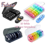Weekly Pill Box Organizer 3 Times a Day Bekas Ubat Pil Portable Travel Medicine Tablet Capsule Stora