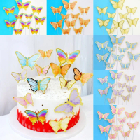 【NestThai】10PCS Kupu-kupu topper Ulang Tahun kue sisipan Emas Stamping Dekorasi / Ulang Tahun Kupu-k