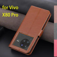 Case for Vivo X80 Pro PU Leather Cover Card Holder Bags Wallet Protective Phone Case fundas coque