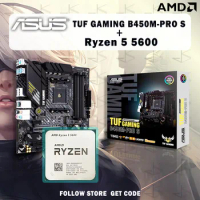 NEW ASUS TUF GAMING B450M PRO S Motherboard + AMD Ryzen 5 5600 R5 5600 CPU Suit Socket AM4 without cooler