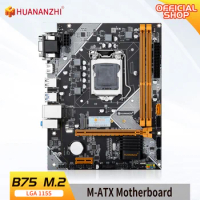 HUANANZHI B75 M.2 Motherboard M-ATX For Intel LGA 1155 i3 i5 i7 E3 DDR3 1333/1600MHz 16GB SATA3.0 USB3.0 M.2 VGA HDMI-Compatible