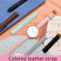 Color quick release leather strap for fossil FIYTA Tissot Plain leather bracelet Folli Citizen 12mm 14mm18mm20mmWomen's wristban