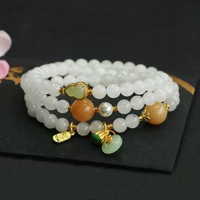 金絲玉白玉手串天然玉石多圈手鍊國潮S4052602