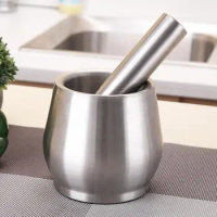 Kitchen Mixing Grinding Bowl Stainless Steel Mortar And Pestle Set - Bowl shape