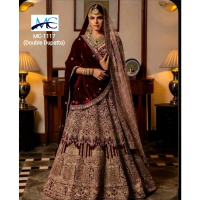 MC-1117 India Baju Dress Panjang Pesta Lehenga Bordir Model Jodha Full Swarosky Timbul Pengantin Kri
