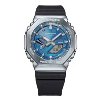 Jam Tangan Pria Casio G-Shock GBM-2100A-2BDR CasiOak Metal Covered Bluetooth Blue Dial Resin Band