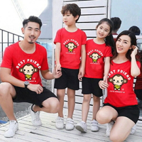 親子裝 純棉T恤 小猴子 短袖T恤 短T 全家福 團體服 童裝一家三口 一家四口 全家裝 母女裝 班服 櫻桃嚴選