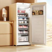 DAEWOO 120L Refrigerator Home Drawer Fully Frozen Standing Air Cooling Frost Free Freezer 220V 165W Fresh Storage Freezer Fridge