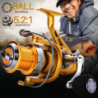 Yumoshi 10+1bb 5.2:1 High Quality Spinning Fishing Reels Salt Water Fishing Reel Molinete Feeder Carretilha de pesca
