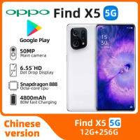 Original Oppo Find X5 Mobile Phone Snapdragon 888 Android 12.0 Screen Fingerprint 6.55" 120HZ 80W Charger 50.0MP used phone