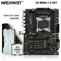 MACHINIST X99 Set Motherboard LGA 2011-3 Kit Xeon E5 2666 V3 Processor CPU 16GB(2*8G) DDR4 ECC RAM Memory Nvme M.2 ATX MR9A