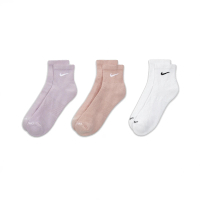 【NIKE 耐吉】Nike 襪子 Everyday 粉 紫 白 短襪 厚底 三雙入 三色(SX6890-990)