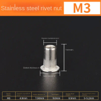 Flat Head Pull Rivet Nuts Rivet Nuts Pull Nuts 304 Stainless Steel M3M4M5M6M8M10M12