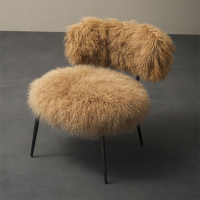 北歐藝術網紅灘羊毛休閑椅小紅書輕奢單人椅客廳搖椅臥室梳妝椅子