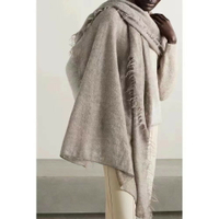 秋冬季羊毛圍巾披肩男女通用保暖百搭純色流蘇羊毛圍巾