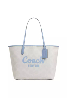 Coach 女士托特包白色拼藍色CY705