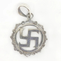 Liontin Mainan Kalung Motif Swastika Perak Silver Bali Asli 925 Pria Wanita Costum