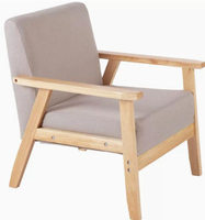 實木製單人沙發椅位免洗科技佈工作辦公室家用臥室小沙發