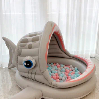 Home Shark Pool Children's Swimming Inflatable Baby Ocean Ball Pool Rainbow Baby Can Bite Fence Big Wave Pool