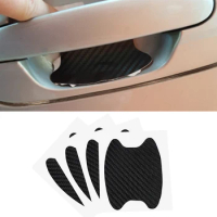 4Pcs Universal Car Door Sticker Carbon Fiber Scratches Resistant Cover Auto Handle Protection Film Exterior Styling Accessories