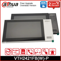 Dahua VTH2421FW-P VTH2421FB-P 7-inch TFT Touch Screen Indoor Monitor PoE Embedded 8GB SD Card Work with VTO2111D-P-S2 Doorbell
