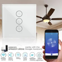 EU/UK Smart Life Tuya WiFi Fan Switch Work with Alexa/Google Home Smart Fan Speed Switch