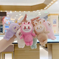 COD Labubu Keychain Gantungan Labubu Lonceng Cute Macaron Color Gantungan Kunci Pesona Tas **