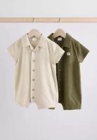 NEXT Textured Baby Rompers 2 Pack