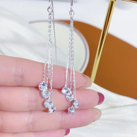 Sterling Silver Needle Earrings 2026 New Fashion Long and Simple Temperamental Tassels High Sense Ea