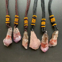 Natural Auralite 23 Crystal Rough Pendant Energy Healing Crystals Raw Stones Necklace Decoration 1pc Wholesale Dropshipping