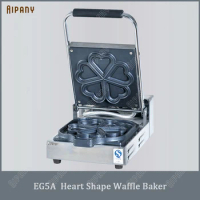 EG5A Heart Shape Waffle Baker 5pcs 10pcs Table Commercial Electric Waffle Maker Machine Nonstick Panini Grill Heating Plate