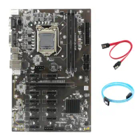 B250 BTC Mining Motherboard with SATA3.0 Serial Port Cable+SATA Cable 12XGraphics Card Slot LGA 1151 DDR4 for BTC Miner