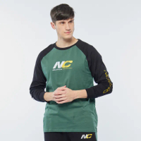 【NAUTICA】男裝 COMPETITION品牌LOGO連肩長袖T恤(綠)