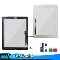 For iPad 4 4th Gen Touch Screen A1458 A1459 A1460 9.7" TouchScreen Digitizer Front Glass Panel Replacement With Key Button