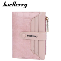 กระเป๋าสตางค์เหรียญผู้หญิงซิปแนวตั้งใหม่ Baellerry แฟชั่นพิมพ์ลายกระเป๋าสตางค์หลายบัตร ledger walle