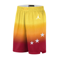 【NIKE 耐吉】短褲 All-Star Edition Jordan NBA 男款 黃 紅 褲子 漸層 球褲(DX6335-600)