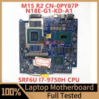 CN-0PY87P 0PY87P PY87P For DELL M15 R2 Laptop Motherboard EDQ51 LA-H351P W/ SRF6U I7-9750H N18E-G1-KD-A1 RTX2060 16GB 100%Tested