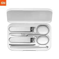 Xiaomi MIJIA Nail Clipper Set 5Pcs Stainless Manicure Pedicure Nail Clipper Cutter Nail File Ear Pick Professional Beauty Tools