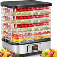 Food Dehydrator, 8 BPA Free Food and Jerky Tray Dehydrator with 72 Hour Timer and Temperature Control 400 Watt Fruit