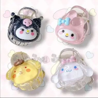 Set Jepit Rambut Mini Poni Acrylic Kuromi My Melody Pompompurin Cinnamoroll isi 4 Transparant